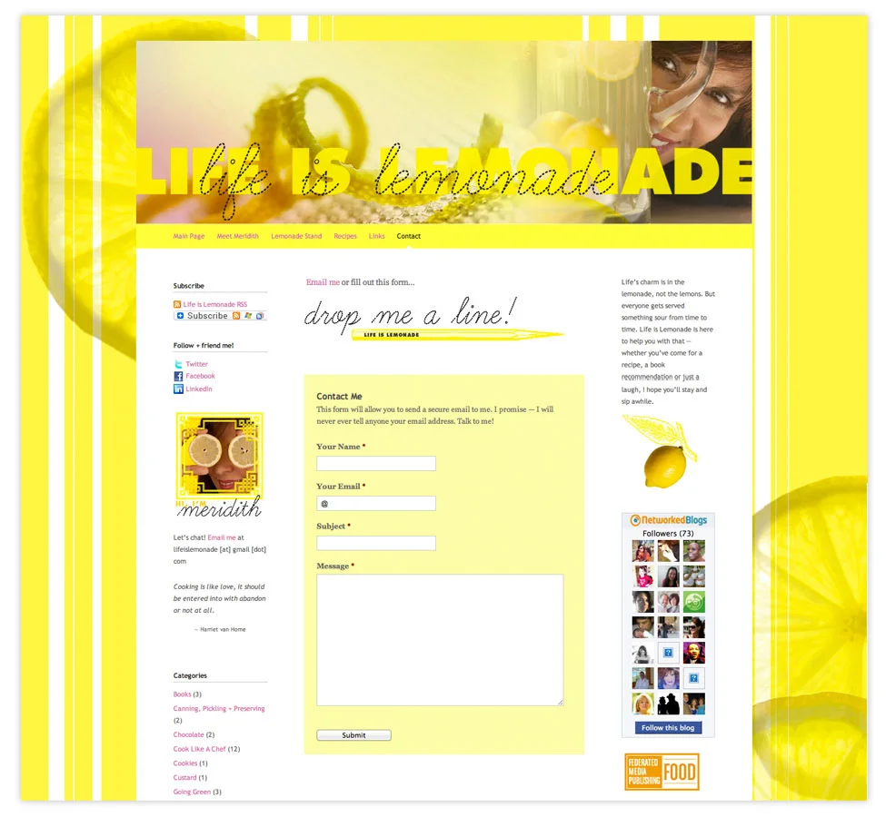 Website and blog for Atlanta dining critic, food writer and marketing pro 