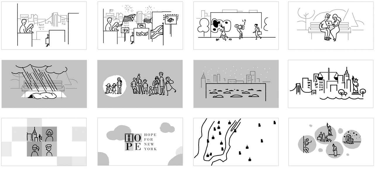 Some early storyboard sequences