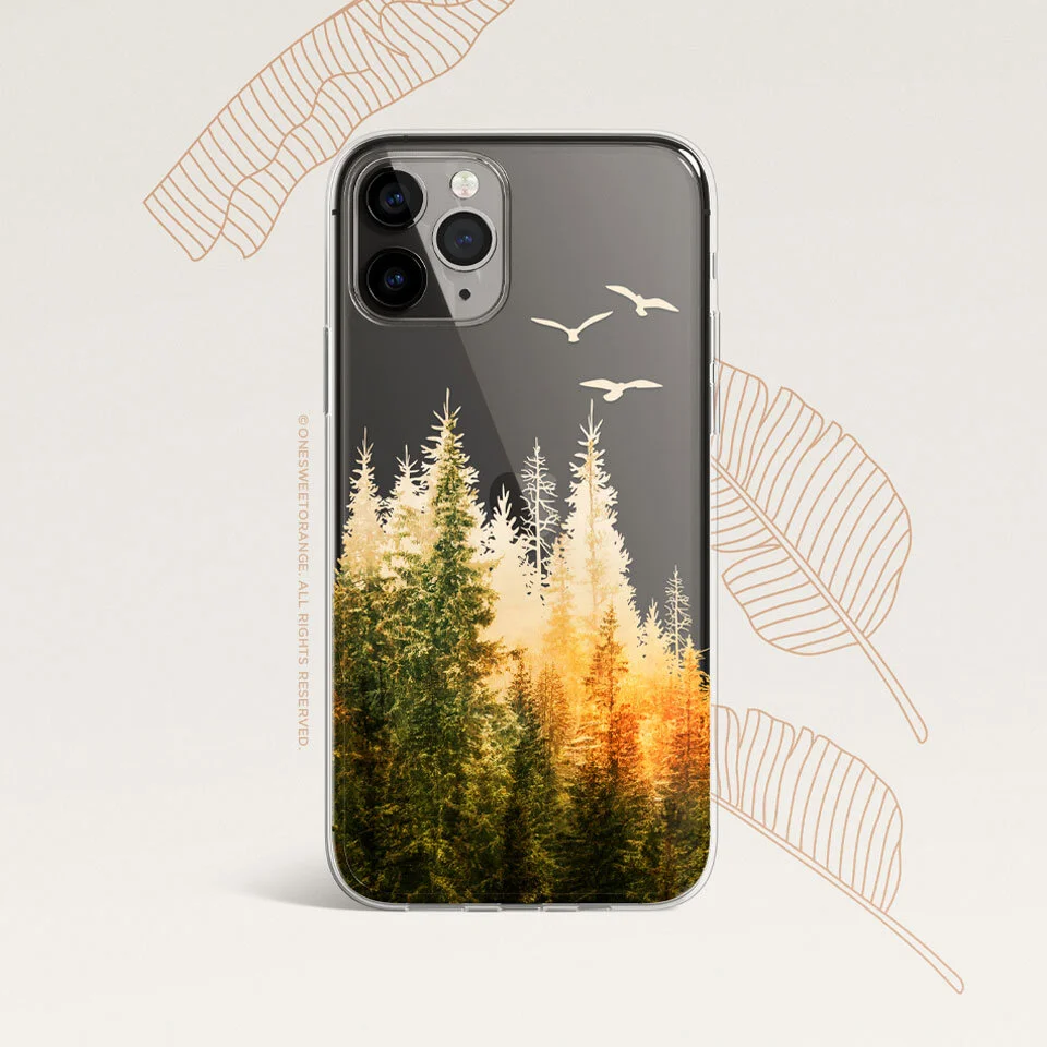 iPhone Case Clear Rubber Autumn Forest Case  Onesweetorange