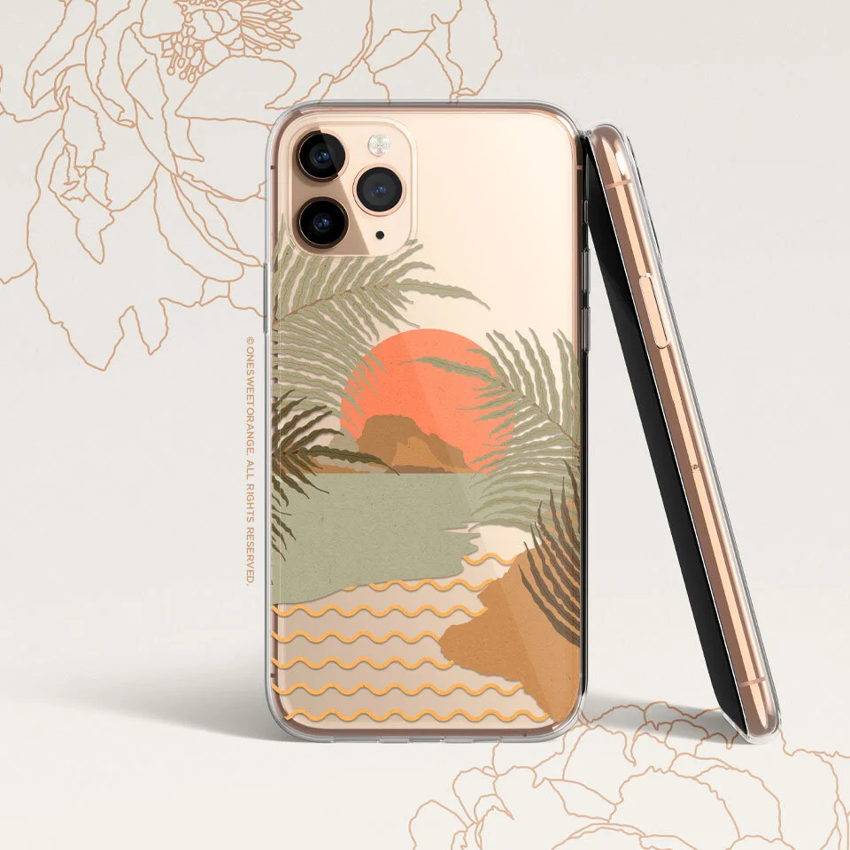 iPhone Case Clear Rubber Tropical Sunset Art Case Onesweetorange iPhone Case Clear Rubber Tropical Sunset Art Case Onesweetorange
