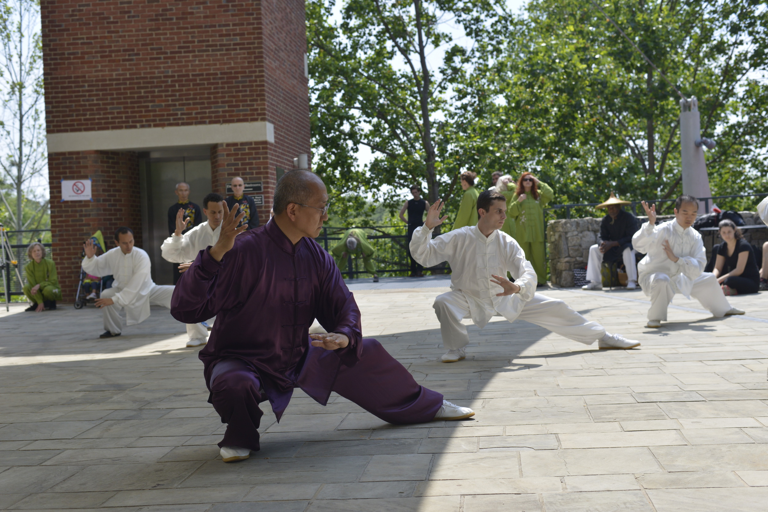 190210) -- SAN FRANCISCO, Feb. 10, 2019 (Xinhua) -- Chinese Tai Chi  grandmaster Chen Zhenglei and his daughter Chen Juan perform Tai Chi during  a Spring Festival tour by Chinese arts troupes