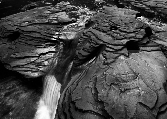 Below Manido Falls, Monochrome