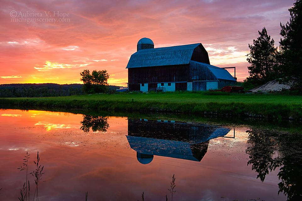 MI15-0705-9944 Red Barn at Twilight Leelanau County by Aubrieta V Hope Michigan Scenery.jpg