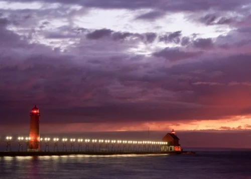 Grand Haven Lighthouse After Sunset