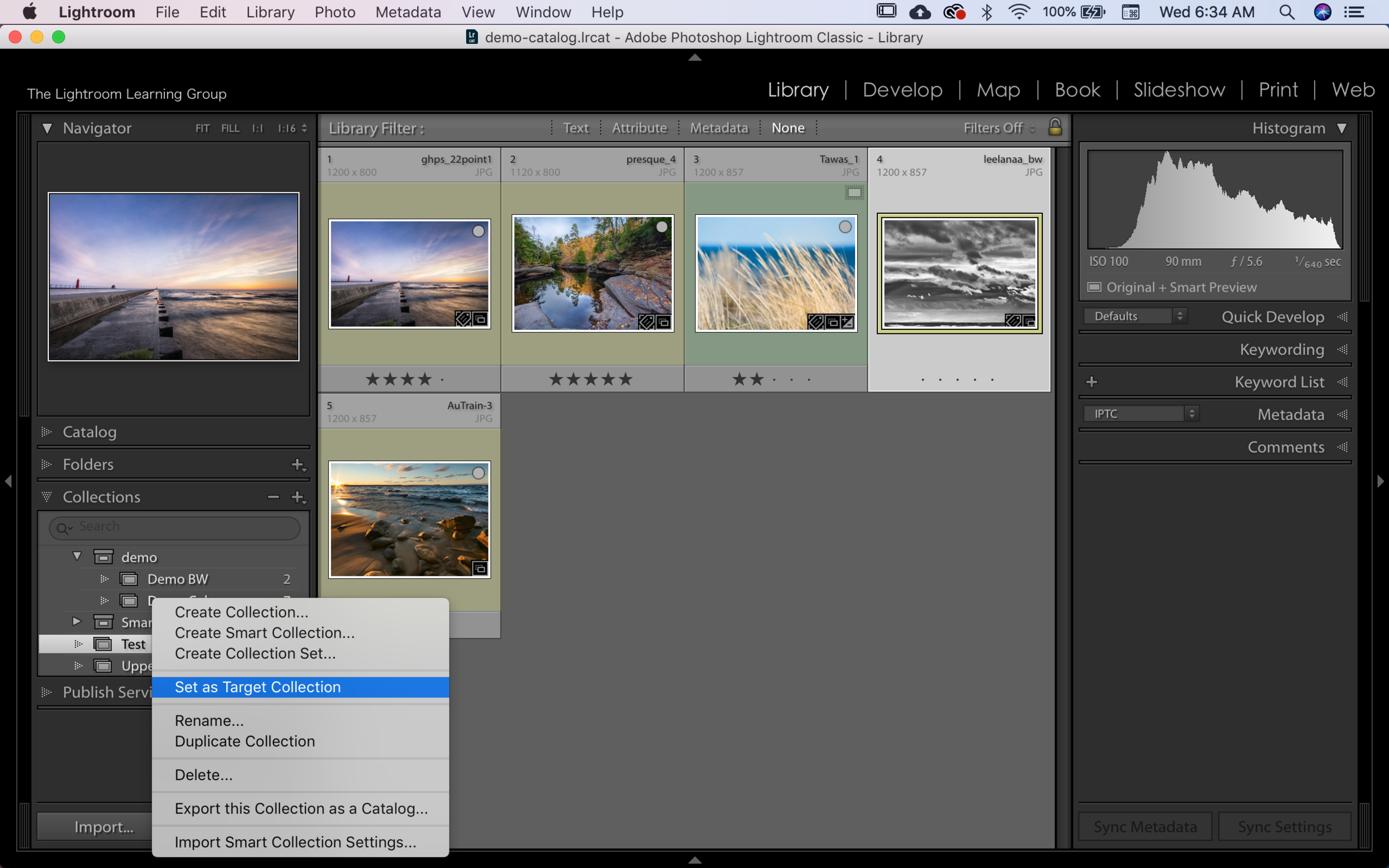 Right-Click on the Collection you want to Target and select Set As Target Collection