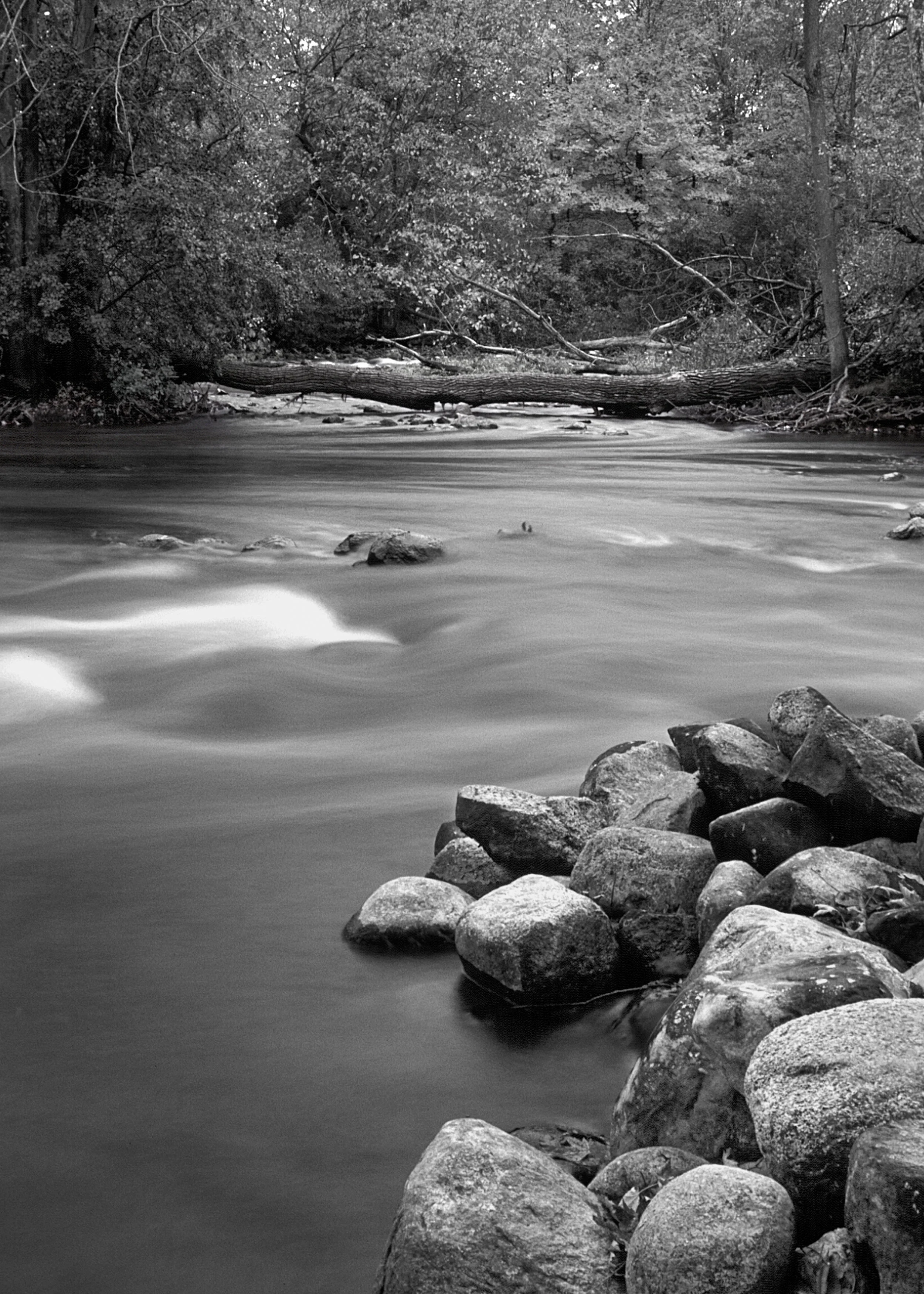 Huron River In Black &amp; White