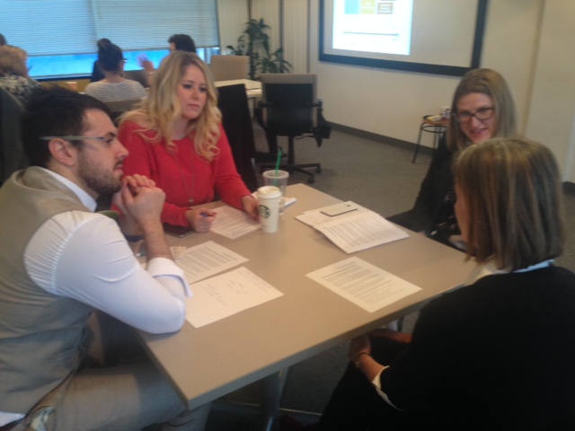 Nonprofit executives participate in a small group discussion as part of PIMG’s Strategic Partnerships workshop, hosted by NonprofitLeader.org , on January 28 in Seattle.