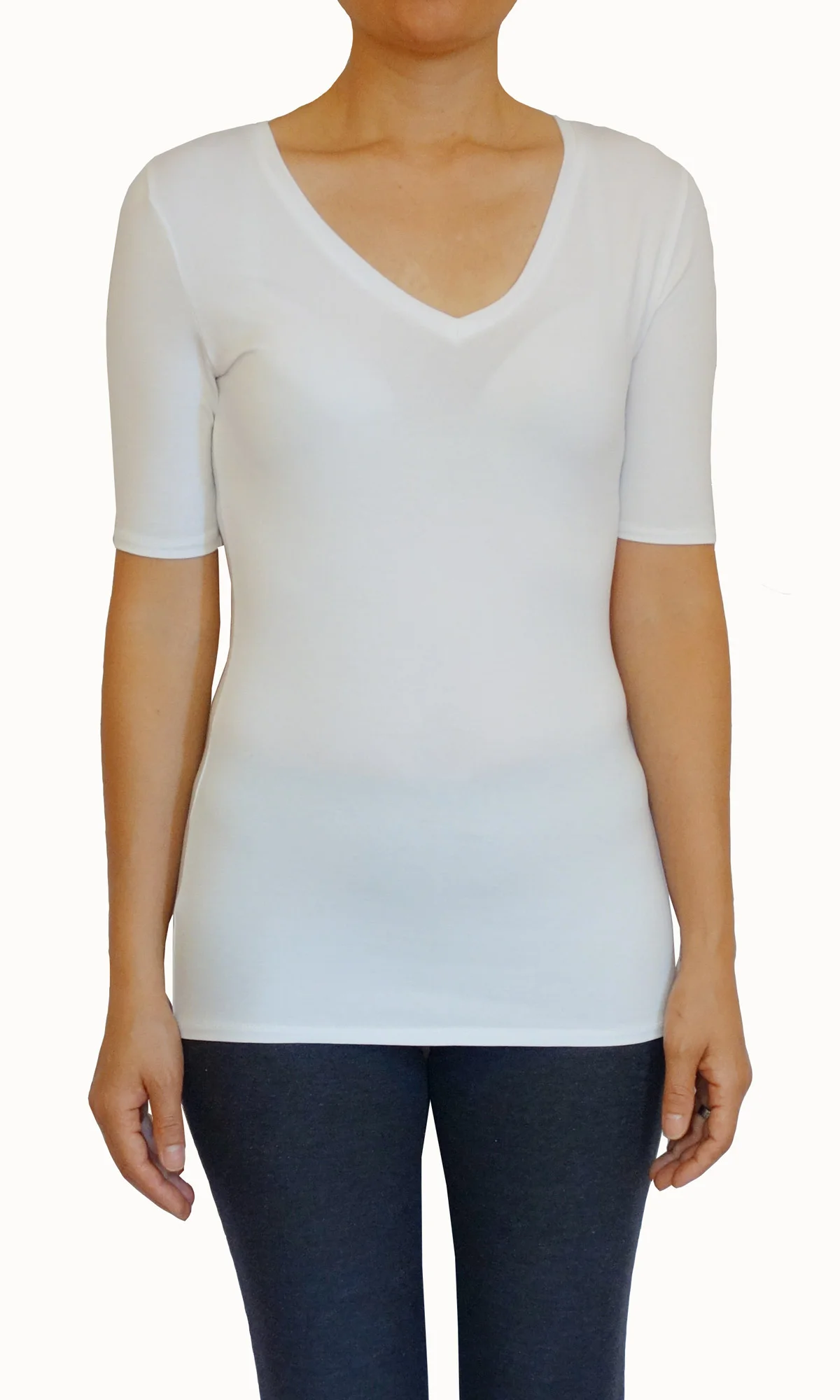 White V- neck Top