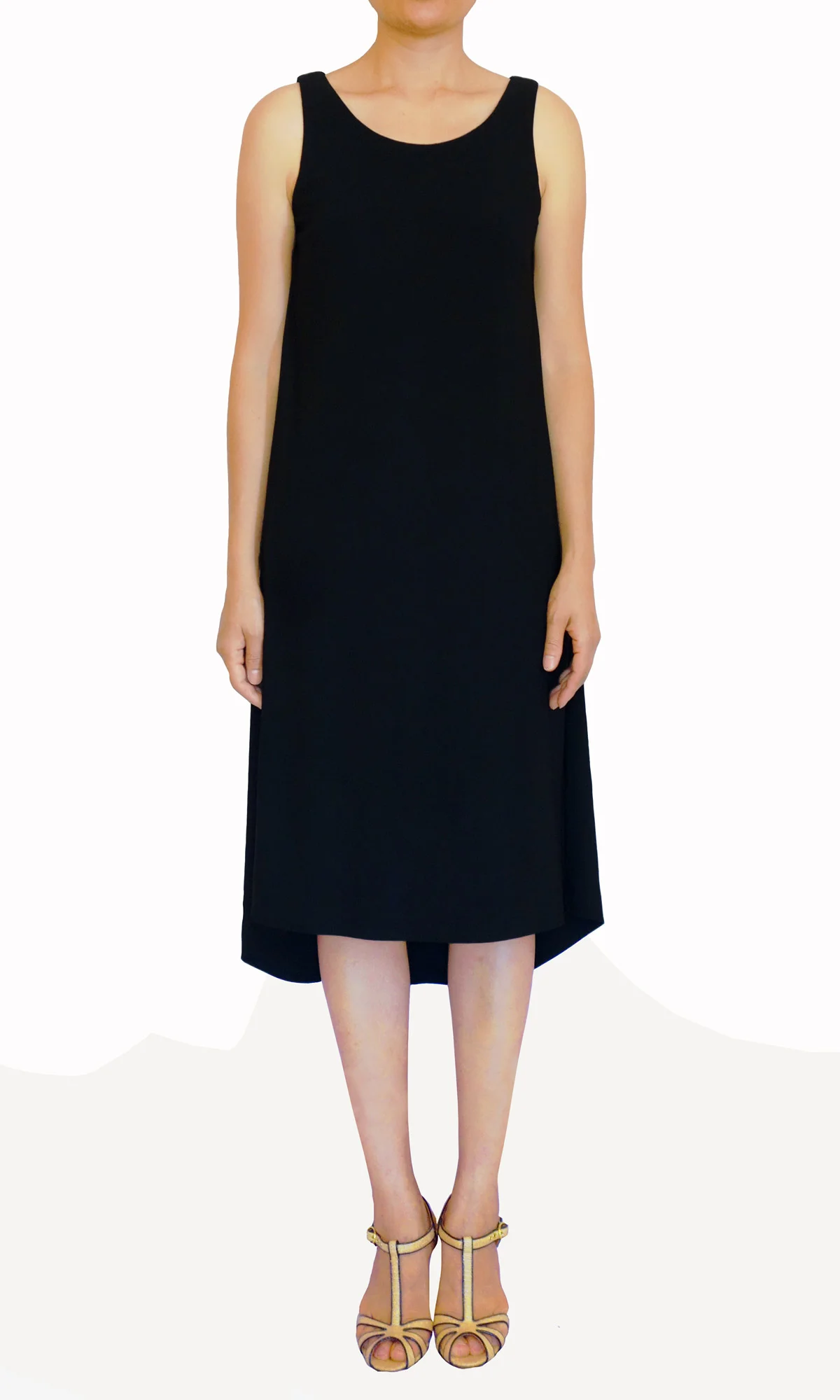 a line jersey dress Drawstring Ruched A-Line Midi Milano line jersey dress with bare back and AC logo on chest.The model is 1.75m tall and wears a size S Black A-Line Jersey Dress —