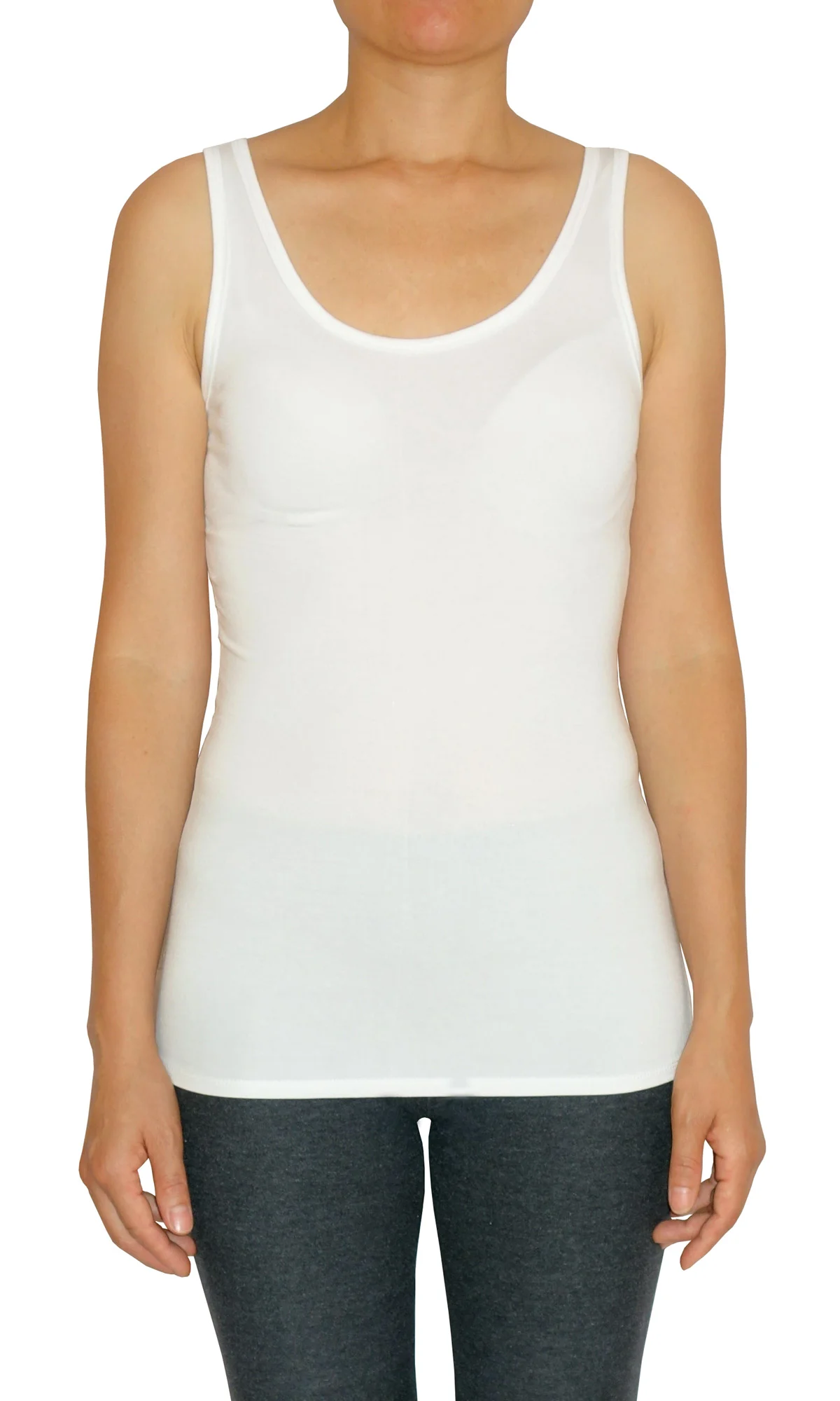 White C-Neck Tank
