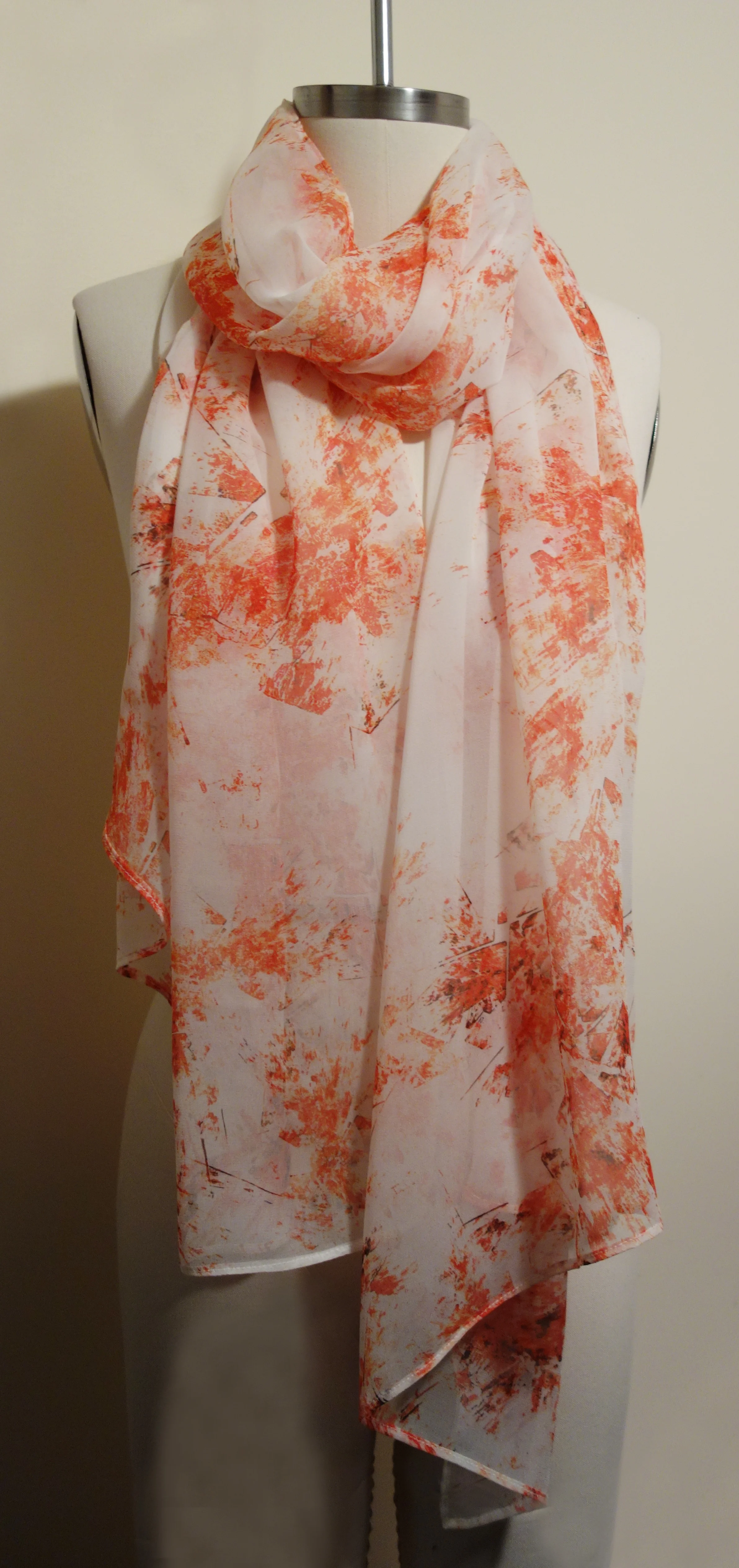 Coral Silk Scarf