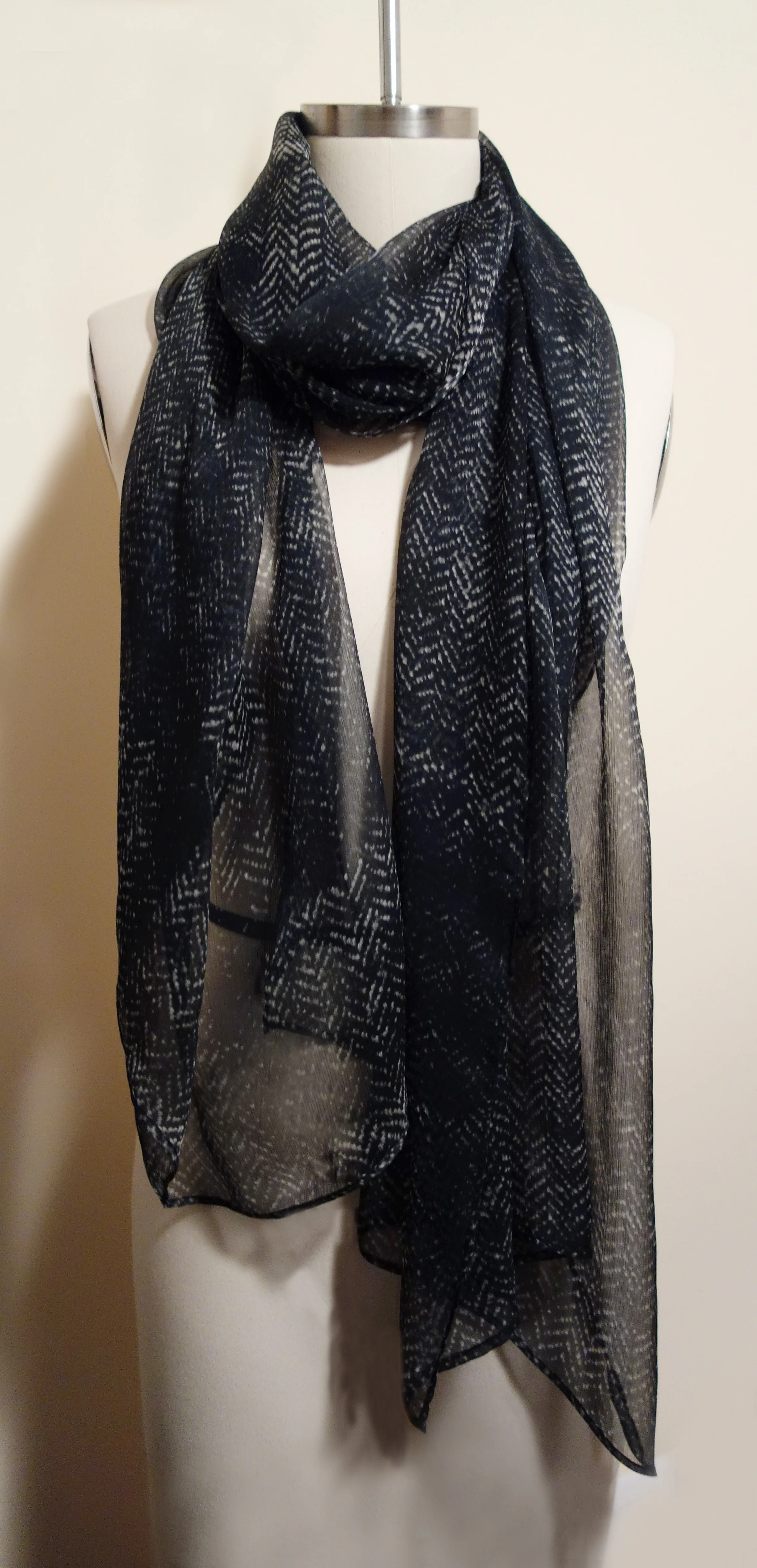Black Twill Silk scarf
