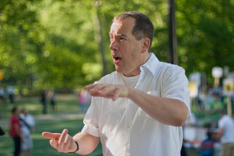 Conducting outside in Central Park for AIDS Walk in the late May sunshine was always a beautiful experience.