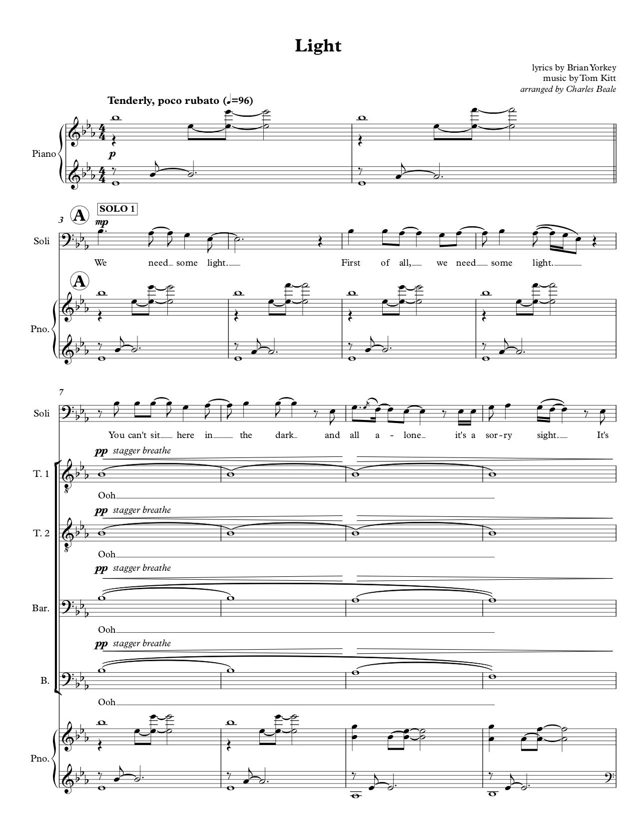 Light (from Next To Normal) - TTBB (SMP)