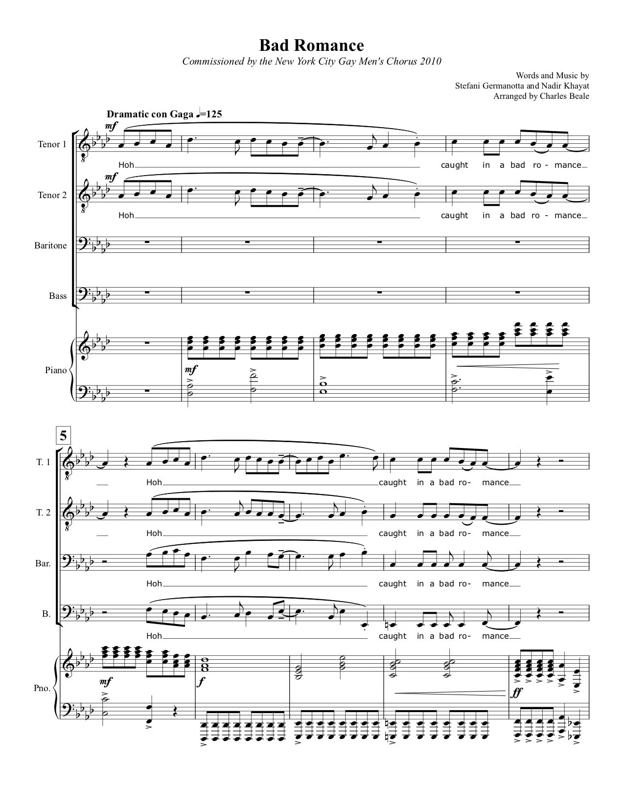 Bad Romance - TTBB (SMP)