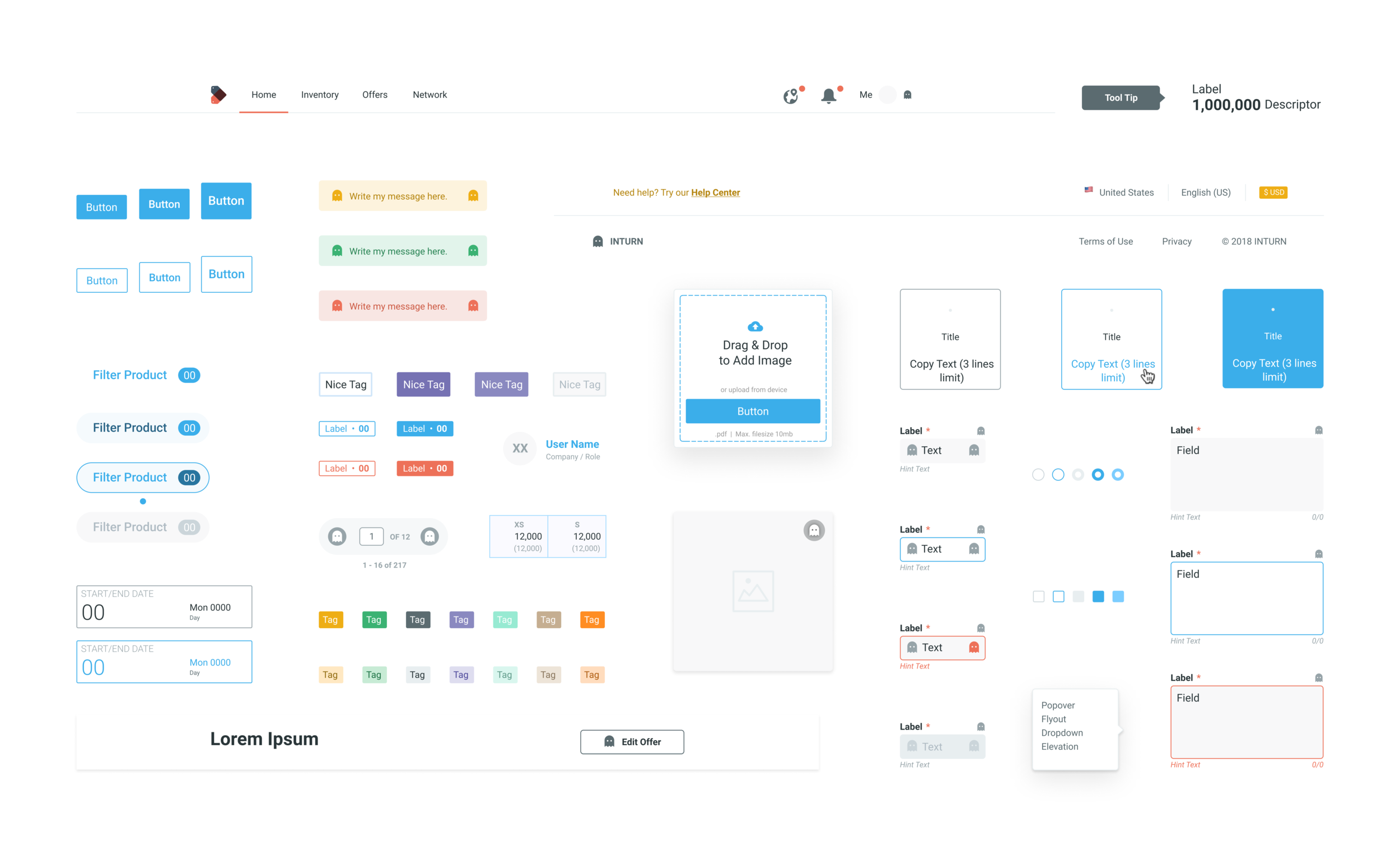 Example of Dank Design system components