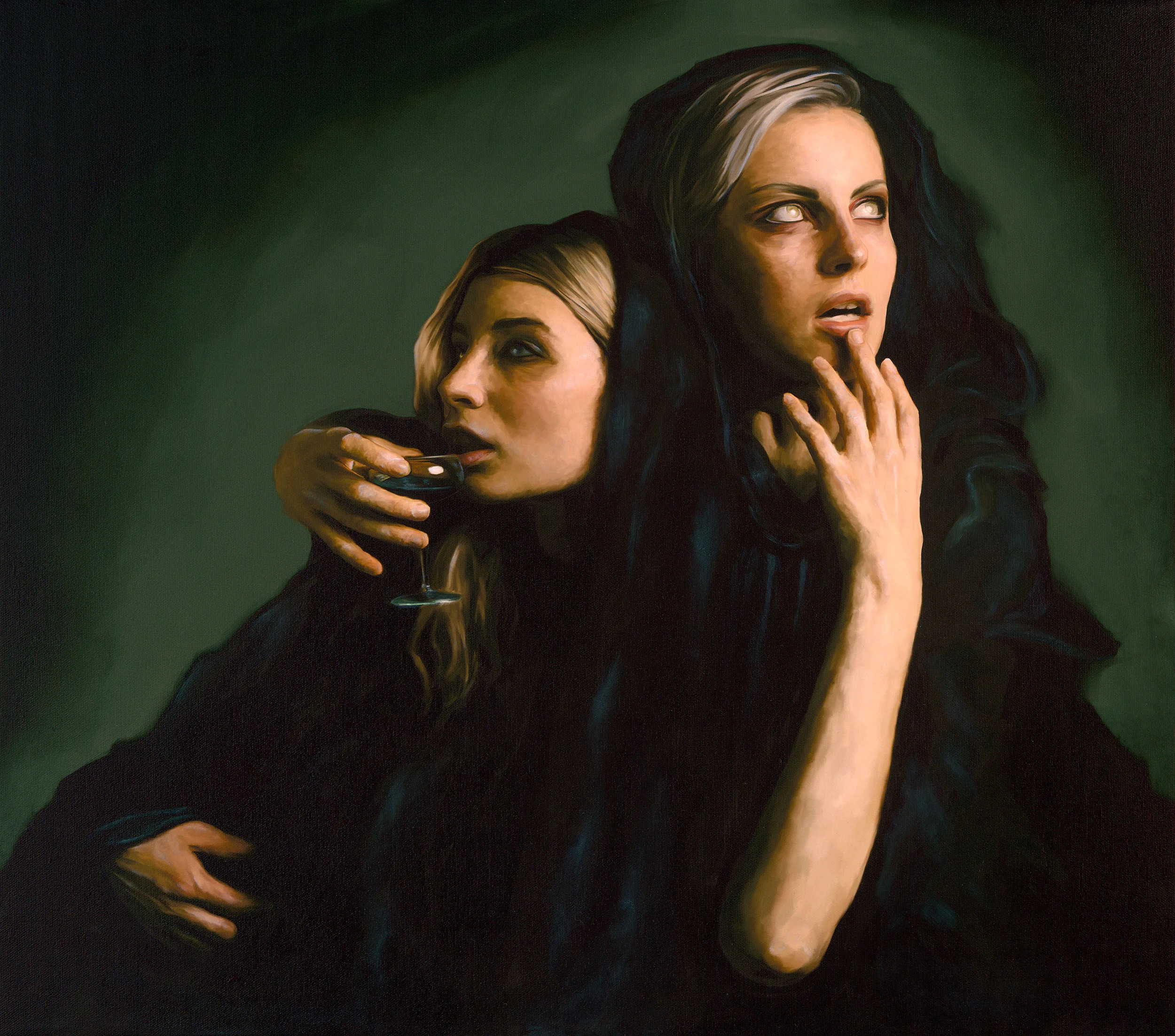 Sibyls, 25” x 22”, oil and digital on canvas, 2014.
