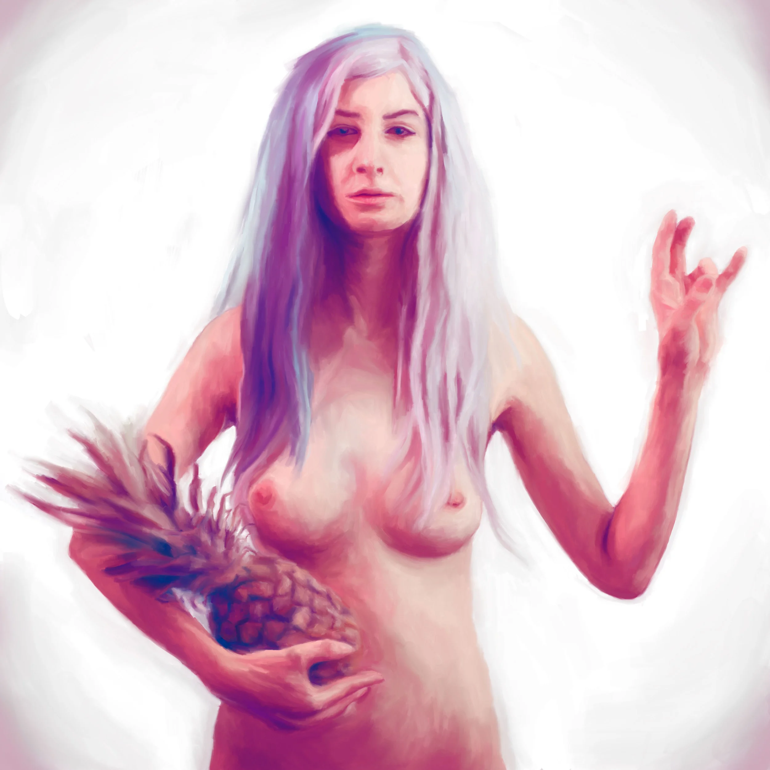 Orating (For the Mute), 15” x 15”, digital on canvas, 2014.
