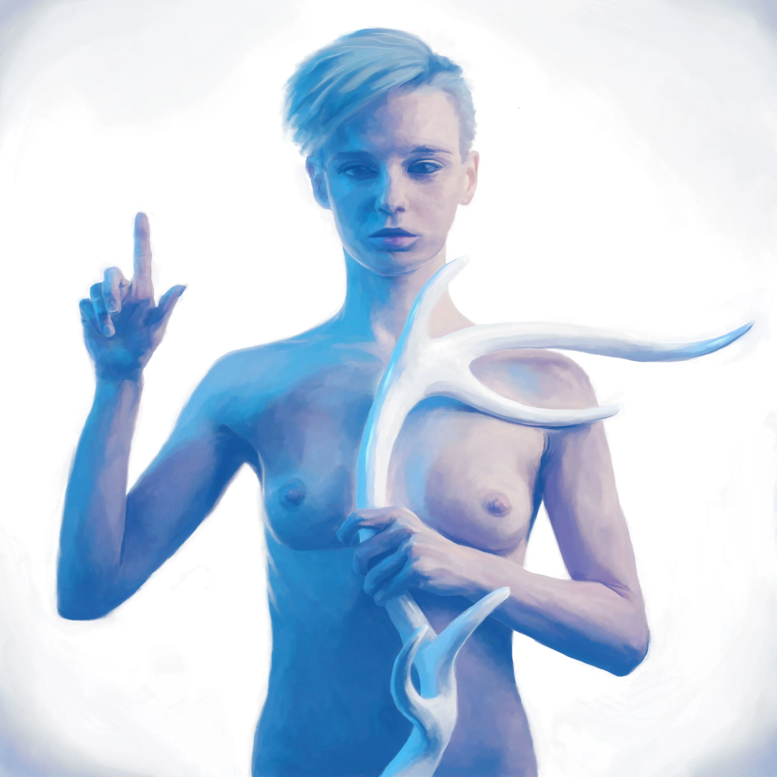 Orating (To the Deaf), 15” x 15”, digital on canvas, 2014.