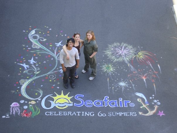 Komo News parking lot - Seafair Mural