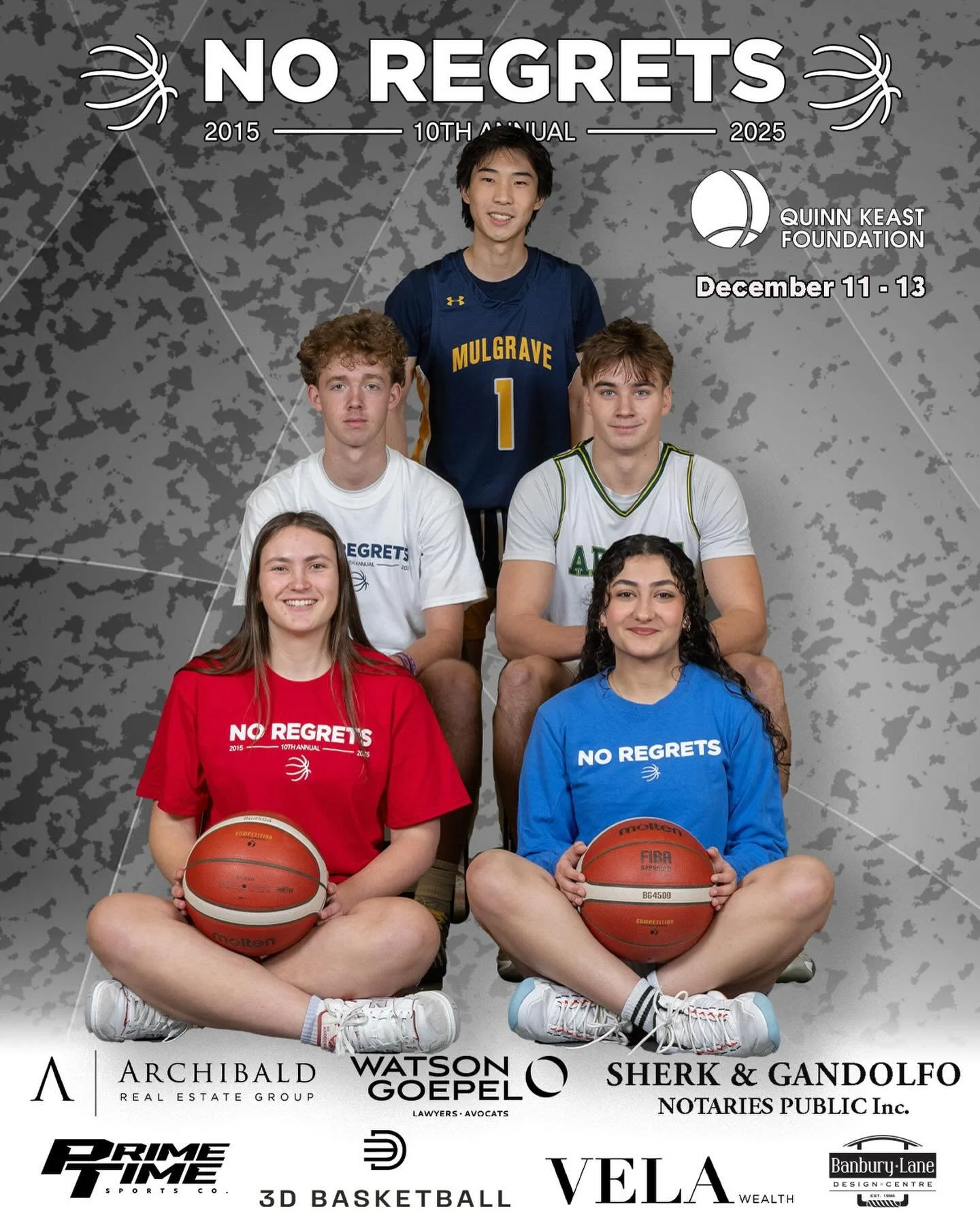 Our 💥 TENTH ANNUAL 💥 No Regrets Basketball Tournament starts Thursday, Dec 11! 

Host schools:
@argyleathletics 
@carsongrahameagles @cgseagles 
@collingwood.athletics 
@handsworthhss @handsworthbball 
@mulgrave_titans 
@wvss_athletics @wearewvss 
