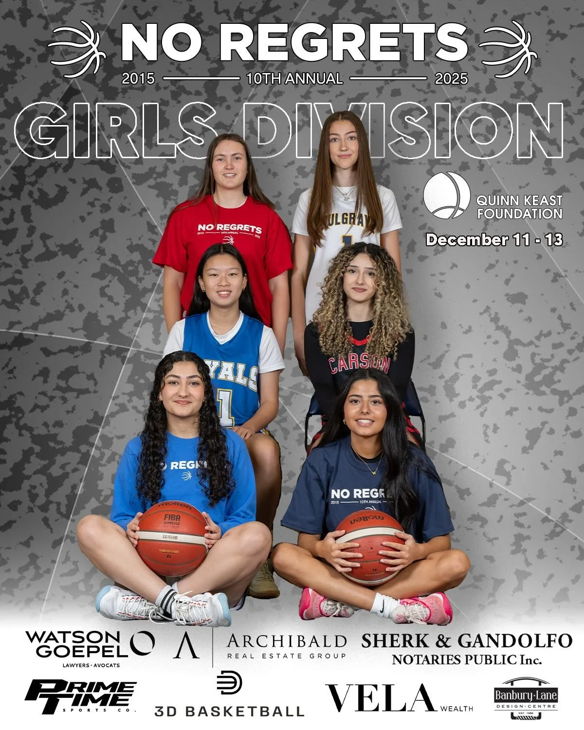 💥 2025 NO REGRETS GIRLS FIRST ROUND 💥 

THURSDAY, DEC 11:

@handsworthbball vs @kitsathletics 11:45 am at Handsworth

Jules Verne vs @doverbayathletics 5:30pm at Carson Graham

@cgss.athletics vs John Oliver 12:15pm at Carson Graham

@mulgrave_tita