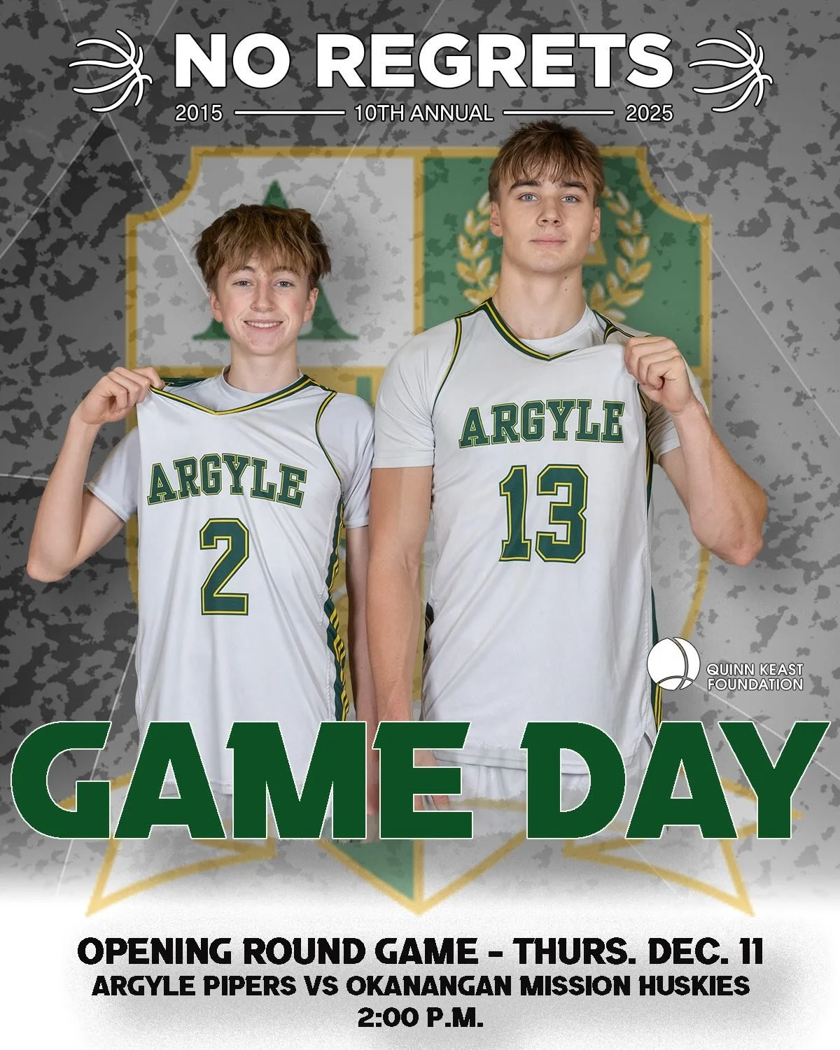 💥 2025 NO REGRETS SPIRIT GAMES 💥 
Thursday, December 11

Argyle Sr Boys vs OKM 2pm at Argyle

Carson Graham Sr Girls vs John Oliver 12:15pm at Carson Graham
Carson Graham Sr Boys vs Belmont 2pm at Carson Graham

Collingwood Sr Boys vs Aden Bowman 1