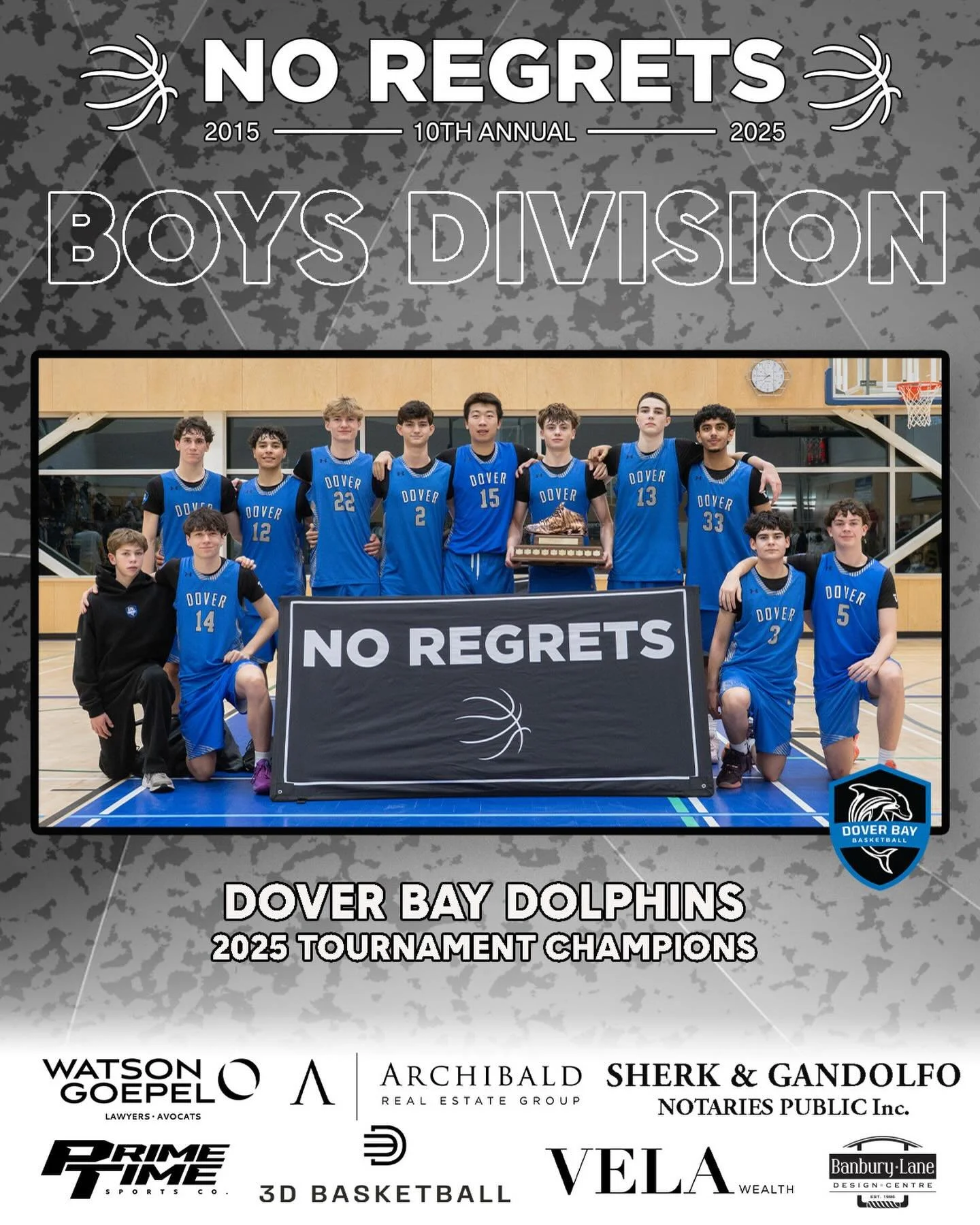 🏀 2025 NO REGRETS BOYS CHAMPIONS 🏀 
Dover Bay Dolphins

For the first time in our tournament&rsquo;s history, the same school has won both the boys and girls draw. 

Congrats Dover Bay! 

📸: @blairshier
