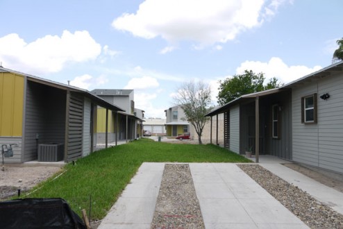Homes have been sited throughout the development to create courtyards defined by porch spaces.
