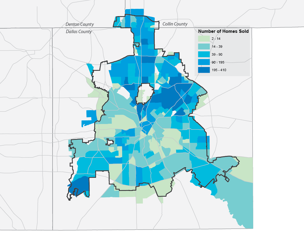  Home Sales by Census Tract, Dallas, 2015 (NTREIS) 