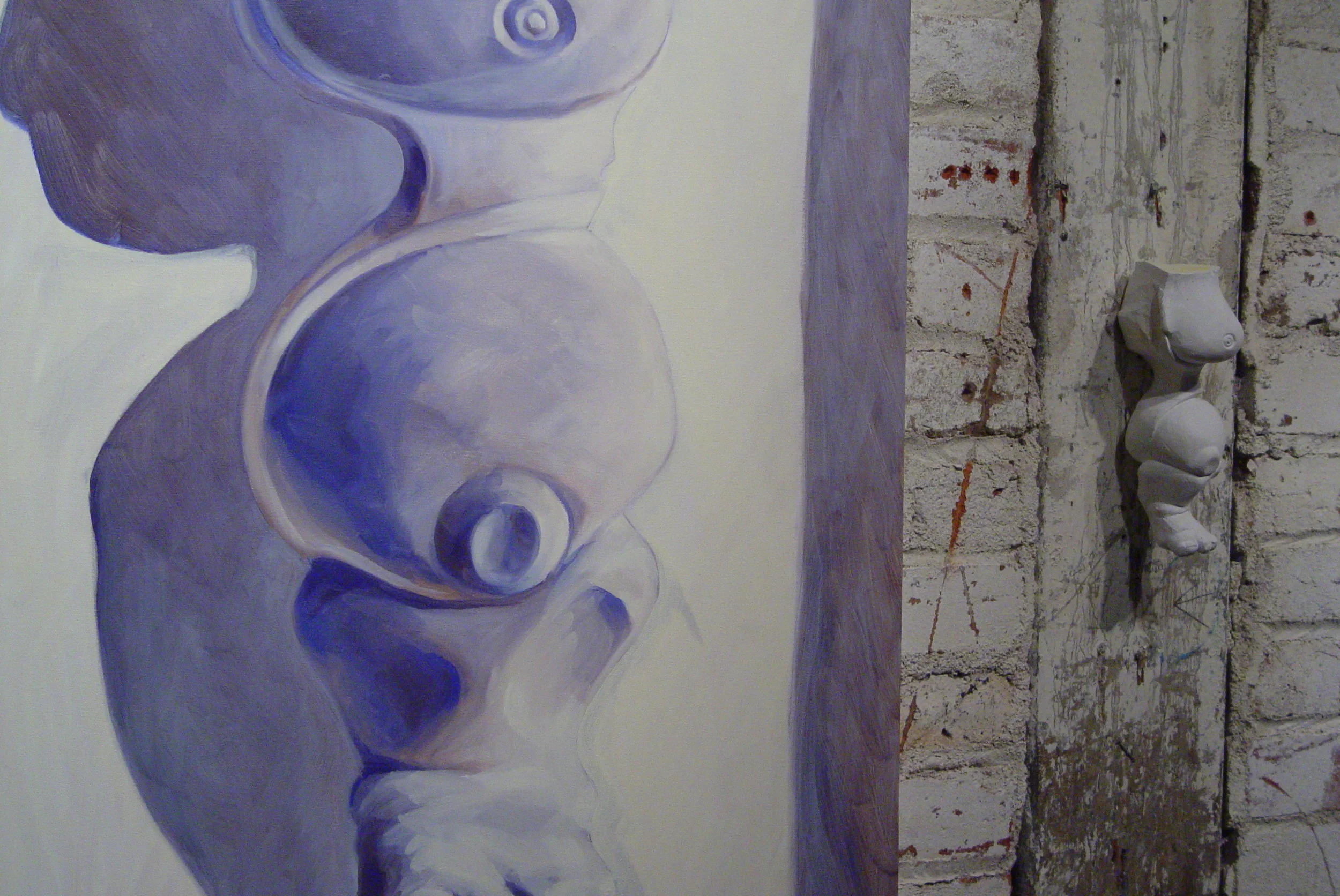  Here is an oil painting he did in the early 2000’s, of a fanciful small sculpture he had done in plaster of Paris. 