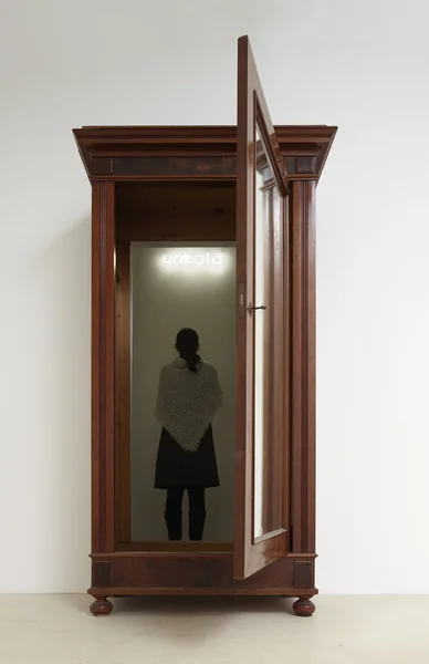 We all got one (some Quiet a few), 2010, 194 x 101,5 x 55 cm. Closet, neon and transformer.