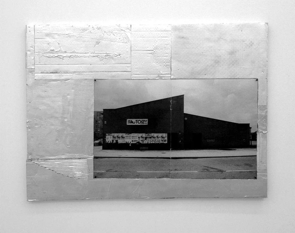 FCTRY, 2012, 94,5 x 128,5 cm. Photo, spray paint and card board on board.