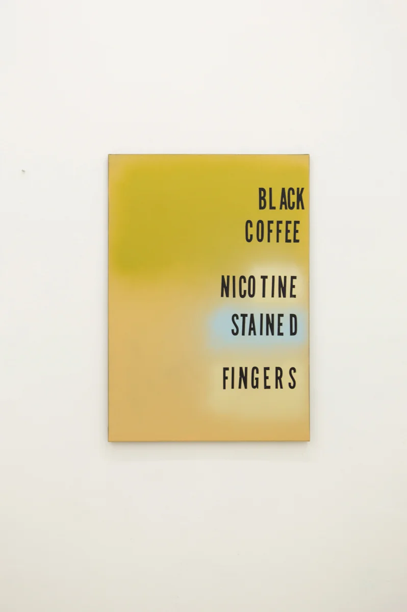 Nicotine Fingers , 2014, 2015, 100 x 70 cm Spraypaint on canvas