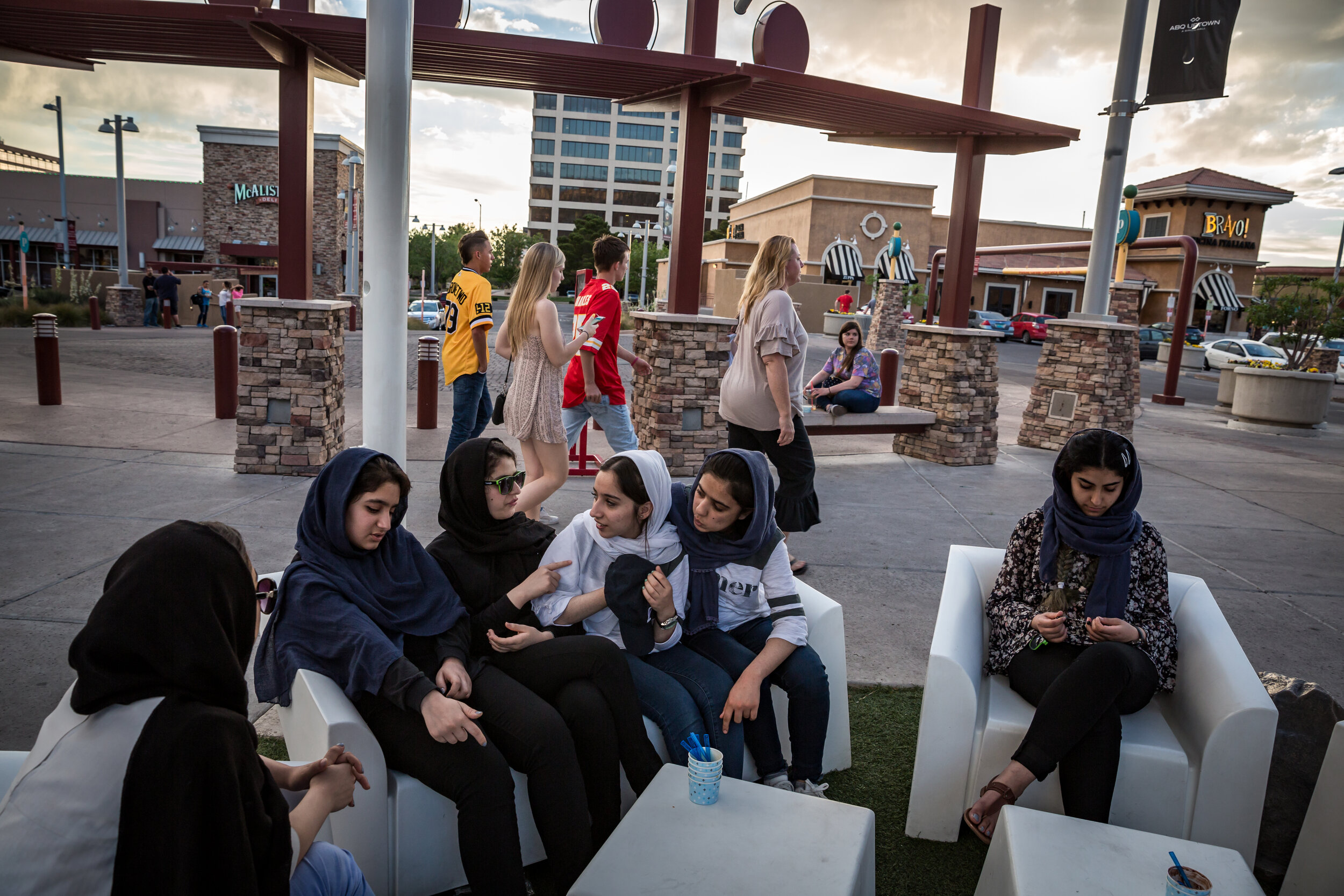 Members of the Afghan robotics team at the local Albuquerque ice-cream store, Frost Gelato.