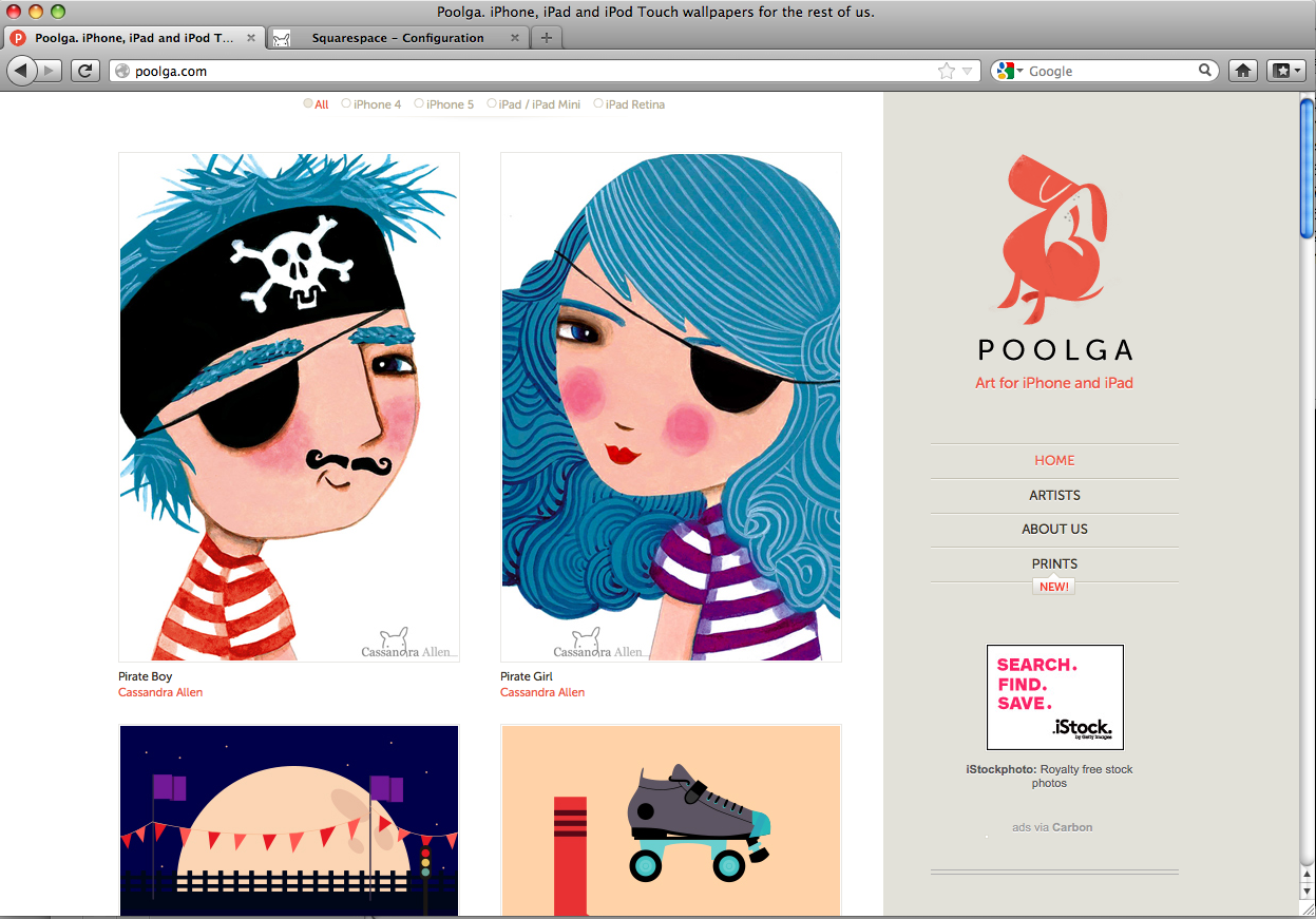 The Poolga website.