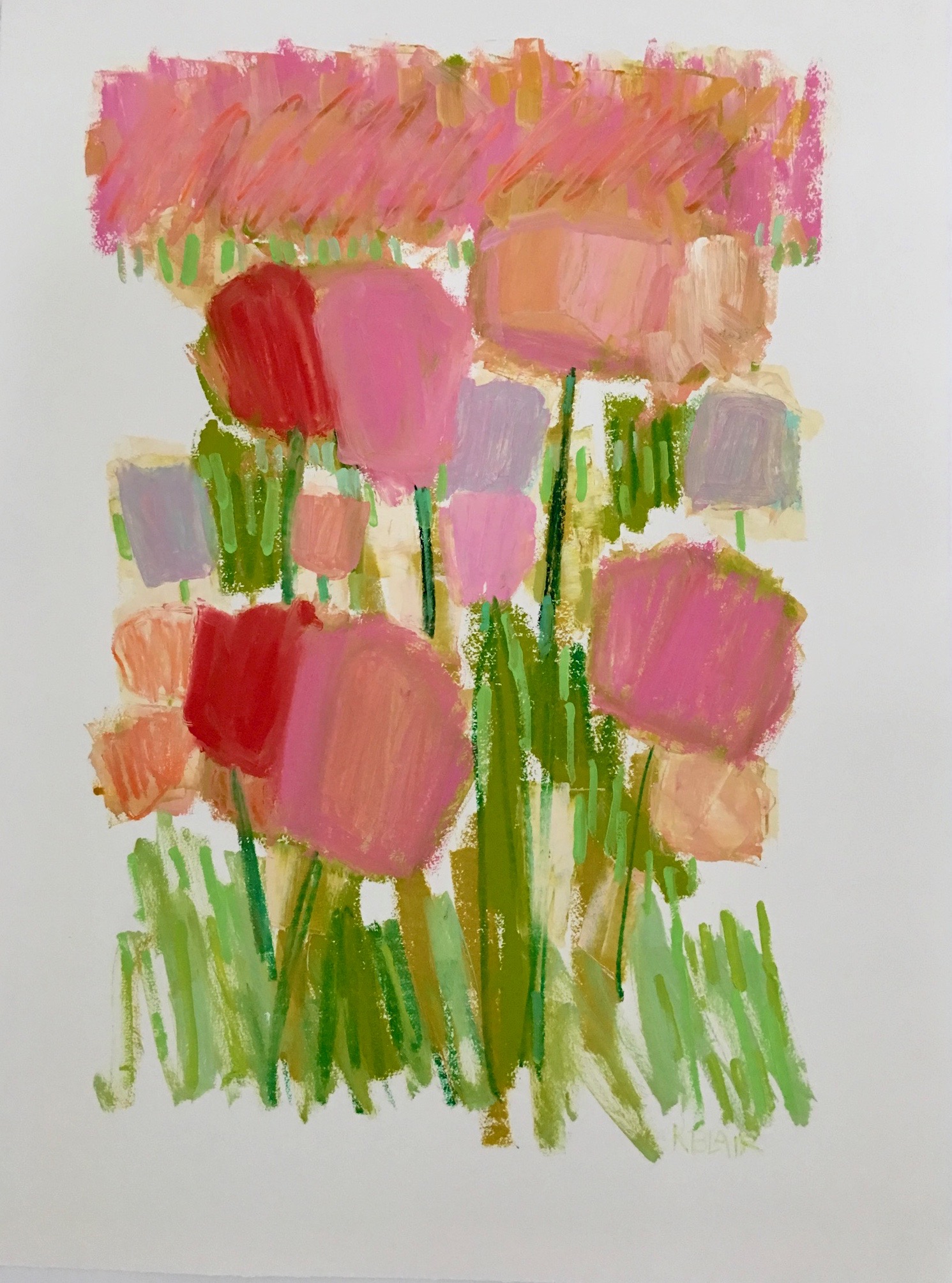 Tulips II, 30 x 23 inches, Mixed Media on Paper, $1,200.jpg