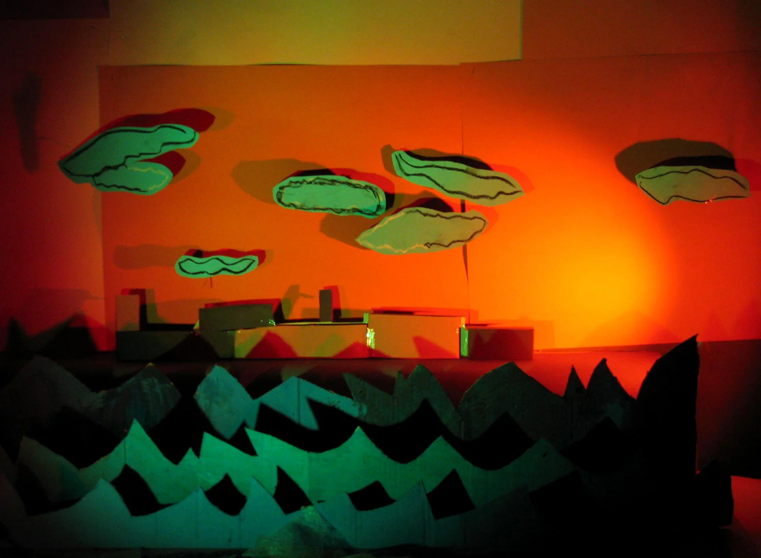   The young people explored the ideas of Turner, Whistler and Monet by creating contemporary impressionistic landscapes using theatrical lights and smoke machine.  