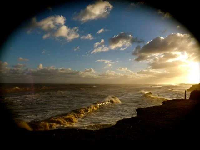 Sunset at Happisburgh after the surge