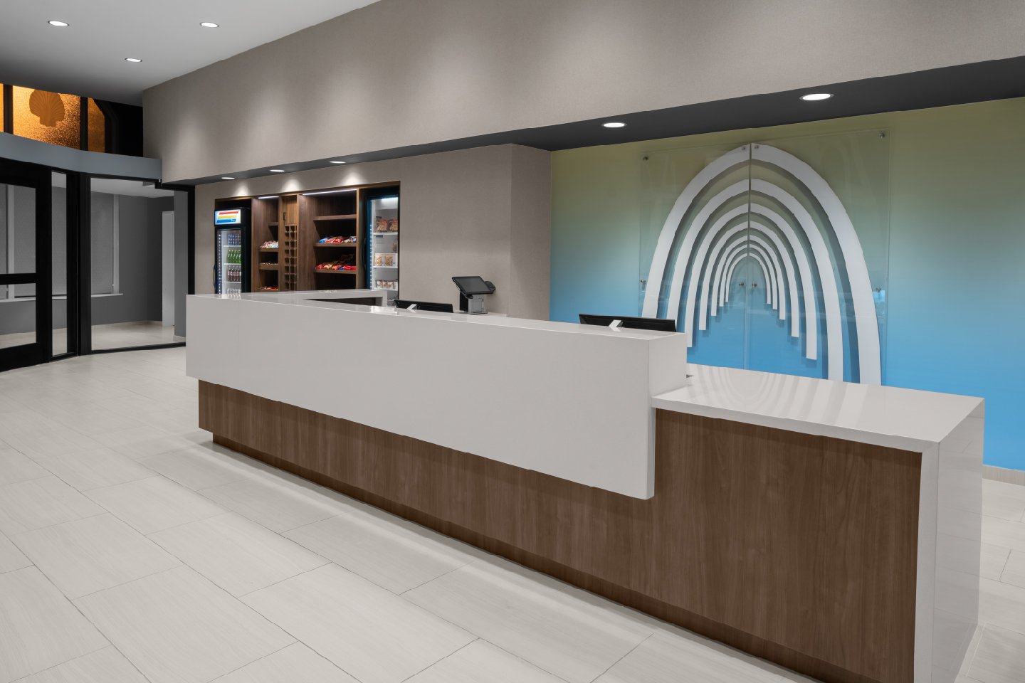 Reception Area in the Home2 Suites + Tru Hotel by Hilton | Shell Building