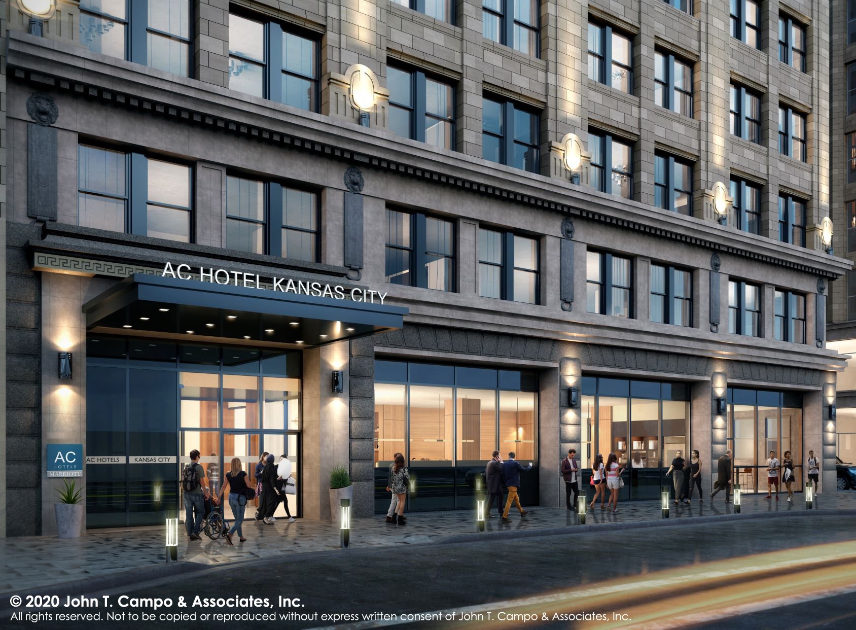 AC Hotel by Marriott Kansas City Downtown Exterior Rendering 2