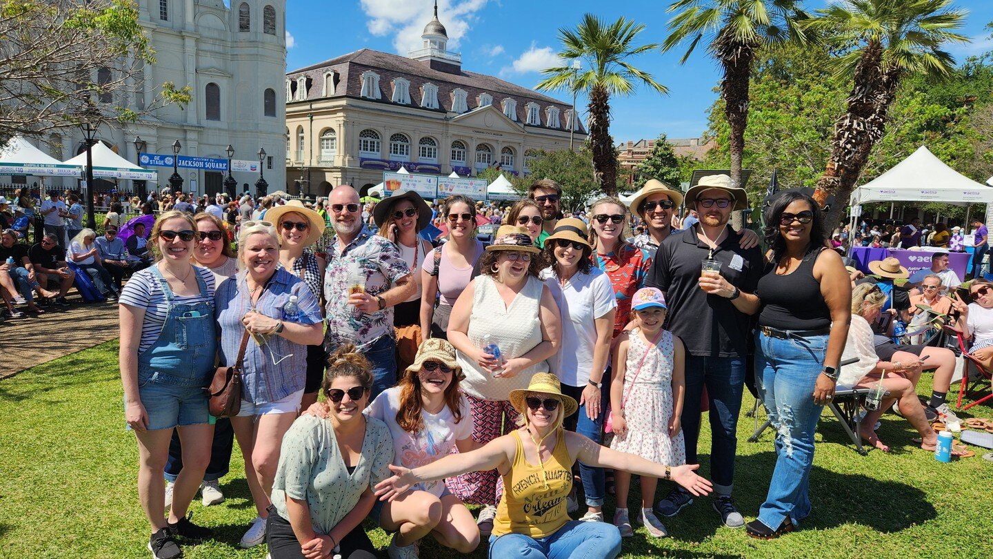 Every year our team enjoys the Friday of @fqfest in Jackson Square. We had a great time enjoying the weather and spending time outside of the office with everyone!