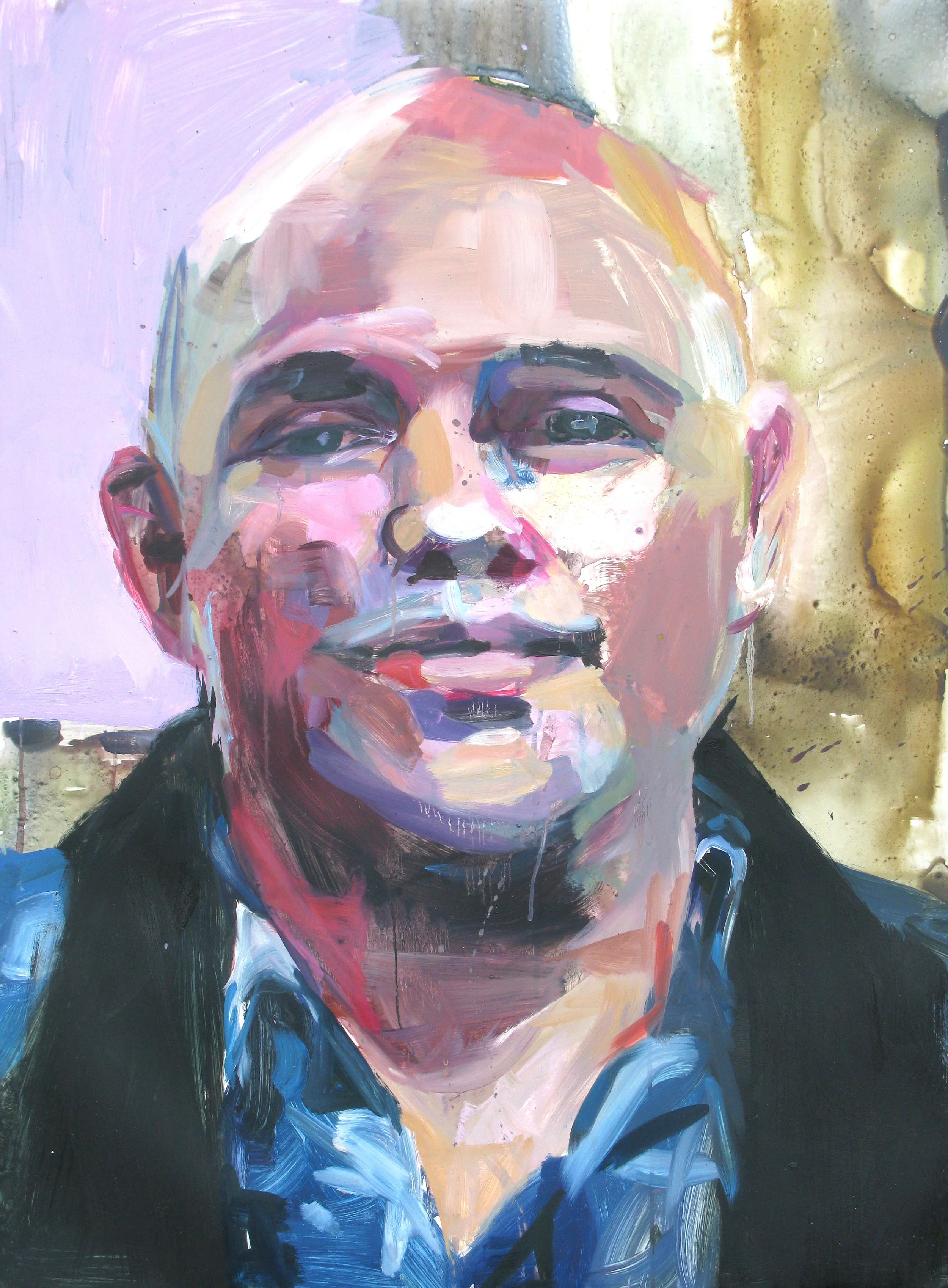 Suje watercolor and oil on paper 48" x 36" 2014