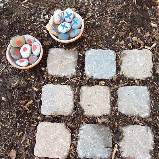 My outdoor Tic-Tac-Toe board. 