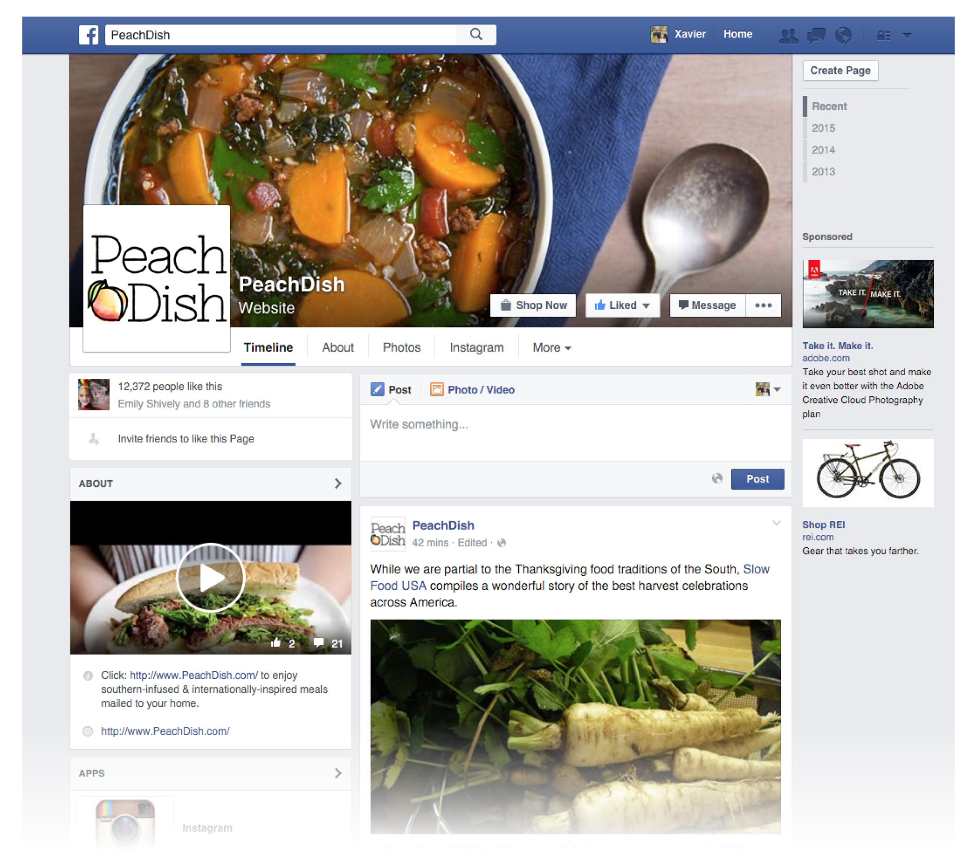 PeachDish Facebook