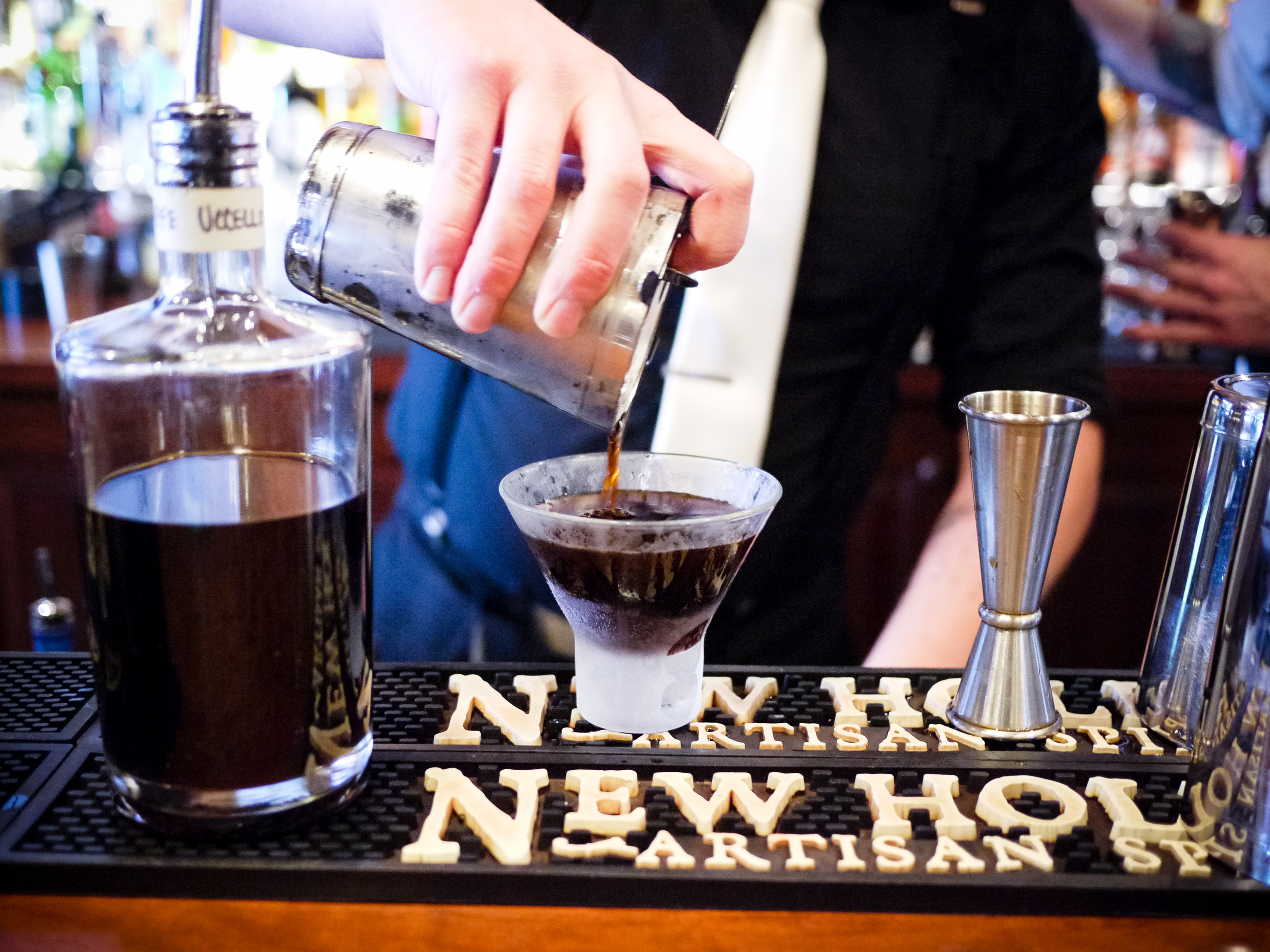 A Caffe Uccello cocktail in the making at Uptown.
