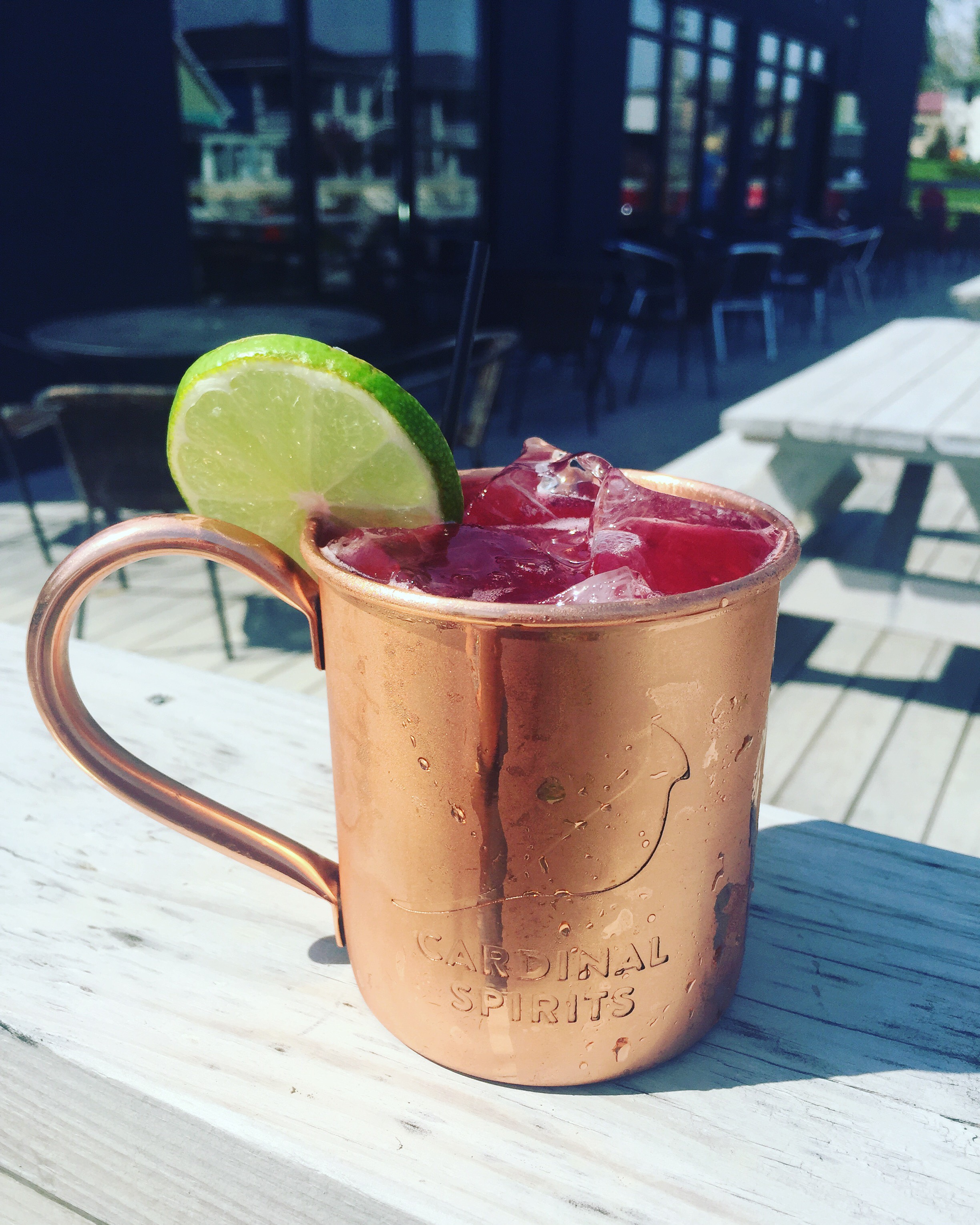 The Bramble Mule, made with our Black Raspberry Bramble