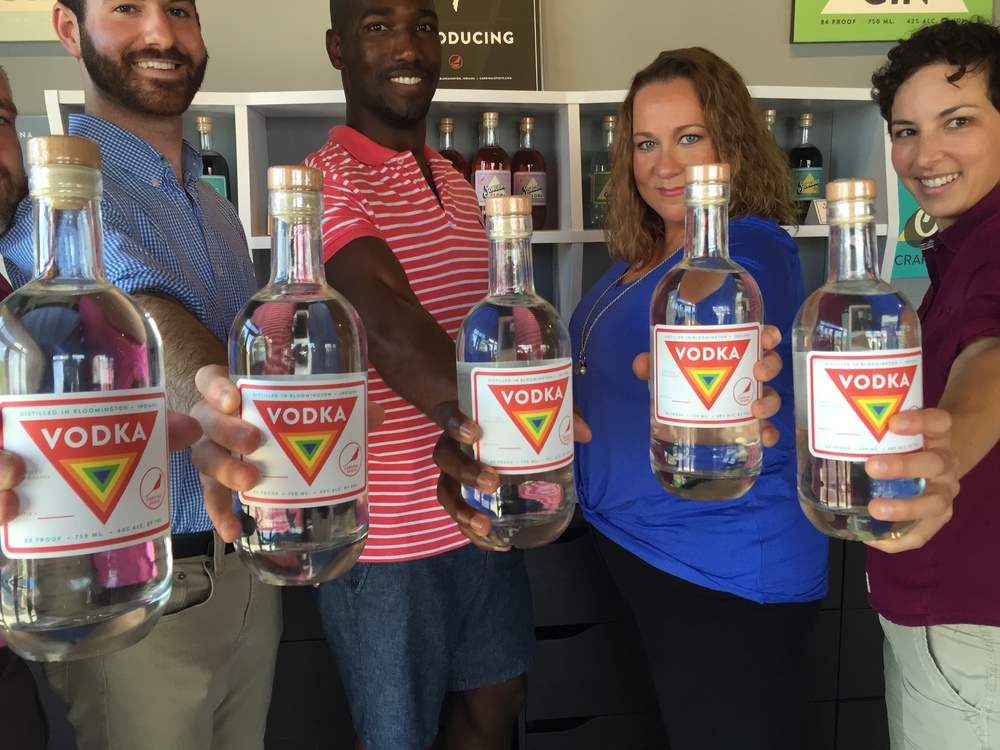 Bloomington Pride board members (L to R): Kyle Hayes, Justin Ford, Kristina Simmonds and Sarah Gordon.
