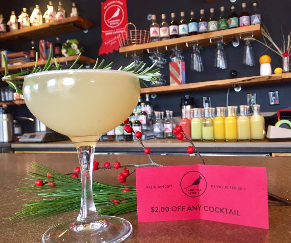 Pictured here: Rosemary's Second Baby cocktail, a gem of our winter menu. Curious about Rosemary's First Baby? Find the recipe in our cocktail book . 