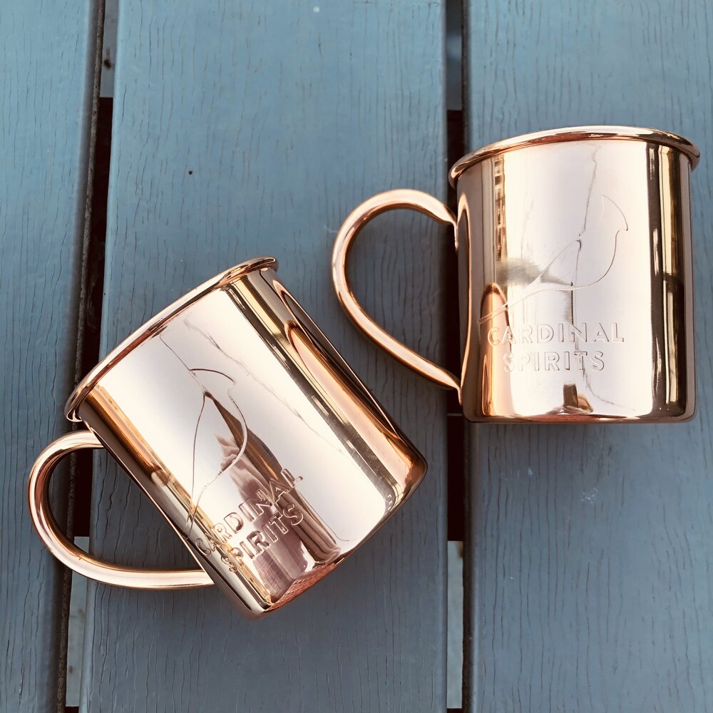 2 Solid Copper Cardinal Spirits Moscow Mule Mugs — Cardinal Spirits